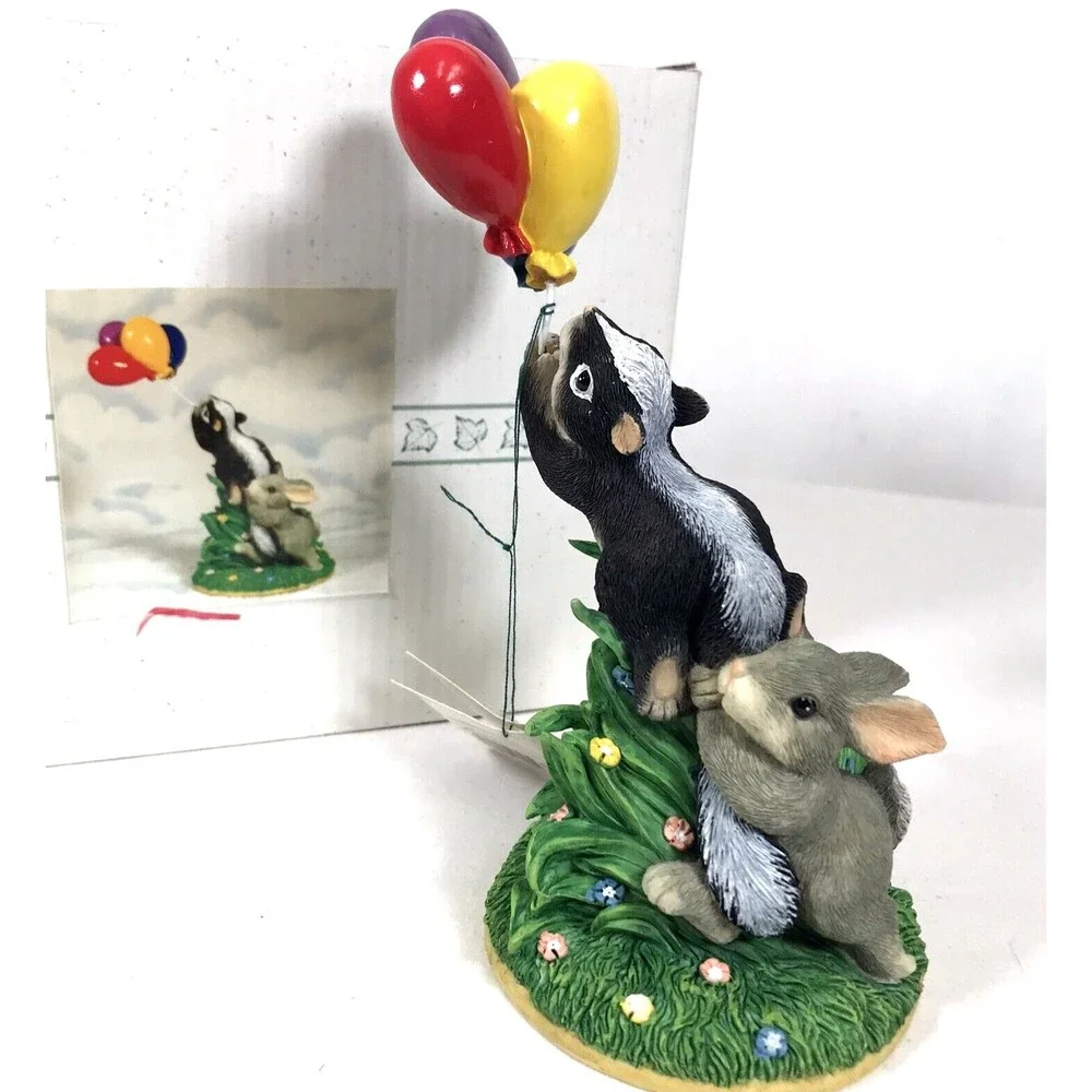 Charming Tails Mouse Hang On 98/600 Skunk/Rabbit Special Ed Fitz & Floyd W/ Box